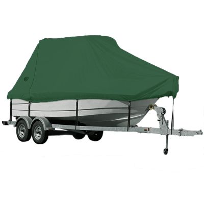 ELVONS 25-27ft Heavy-Duty Trailerable Boat Cover 210d Oxford Cloth Waterproof and Tear-Resistant Mooring Cover Suitable for Hard Top Boats Outdoor Protection,Green,25~27ft(948cm*570cm)