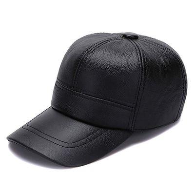 nster Winter Hats,Men's Genuine Leather Baseball Flat Hat Cowhide Leather Cap Autumn Winter Baseball Cap One Size