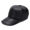 nster Winter Hats,Men's Genuine Leather Baseball Flat Hat Cowhide Leather Cap Autumn Winter Baseball Cap One Size view 1