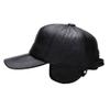 nster Winter Hats,Men's Genuine Leather Baseball Flat Hat Cowhide Leather Cap Autumn Winter Baseball Cap One Size view 4