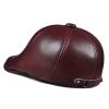 nster Winter Hats,Winter Cowhide Peaked Cap Men's Keep Warm with Ear Protectors for The Elderly Adjustable Size 55-60cm view 2