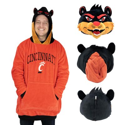 Plushible Wearable Blanket Hoodie - Oversized University of Cincinnati Bear Cats Long Sleeve Sweatshirt Pocket - 2-in-1 Oversized Hoodie Blanket Pillow - Cozy Snugible Gifts for Men and Women