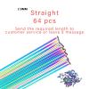 2.0 Round Spokes J-Bend/Straight Pull Color Bicycle Spokes Bicycle Spokes with Brass Caps Mountain Bike Spokes 14G (Color : Steaight 64pcs) view 2