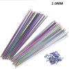 2.0 Round Spokes J-Bend/Straight Pull Color Bicycle Spokes Bicycle Spokes with Brass Caps Mountain Bike Spokes 14G (Color : Steaight 64pcs) view 3