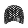 Baseball Cap Adjustable Dad Hat Trucker Hat Casual Snapback, White Black Polka Dot Dots view 2