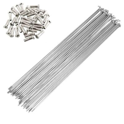TVLAR 40PCS 181mm-230mm Silver 14G Bicycle Spokes with Nipples Stainless Steel Mountain Road Bike (Color : 182mm)