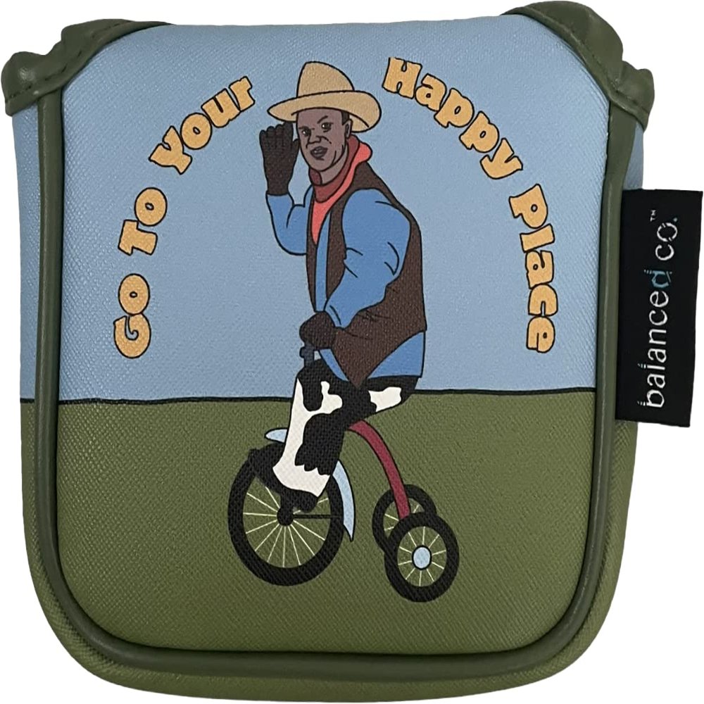 Balanced Co. Funny Golf Putter Headcover (Happy Place/Mallet)