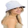 2Chique Boutique Women's Sequin Bucket Hat with Sequin (White) view 2