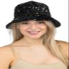 2Chique Boutique Women's Sequin Bucket Hat (Black) view 1