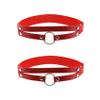 alisikee Adjustable O-ring Leg Garter, Elastic Thigh Garters Belt for Women, 1 Pair, Red view 1