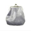 4" Grey Faux Fur Snap Closure Soft Coin Purse Wallet view 1