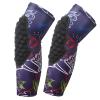 Topeter Long Padded Knee Sleeves Girls Wrestling Compression Leg Sleeves with Crash Cushion for Running Softball Cycling Bike Golf Purple YS view 1
