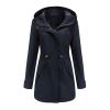 FMCHICO Womens Jacket Women Waterproof Long Hooded Trench Coats Drawstring Windbreaker Travel Jacket Navy view 2
