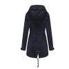 FMCHICO Womens Jacket Women Waterproof Long Hooded Trench Coats Drawstring Windbreaker Travel Jacket Navy view 4