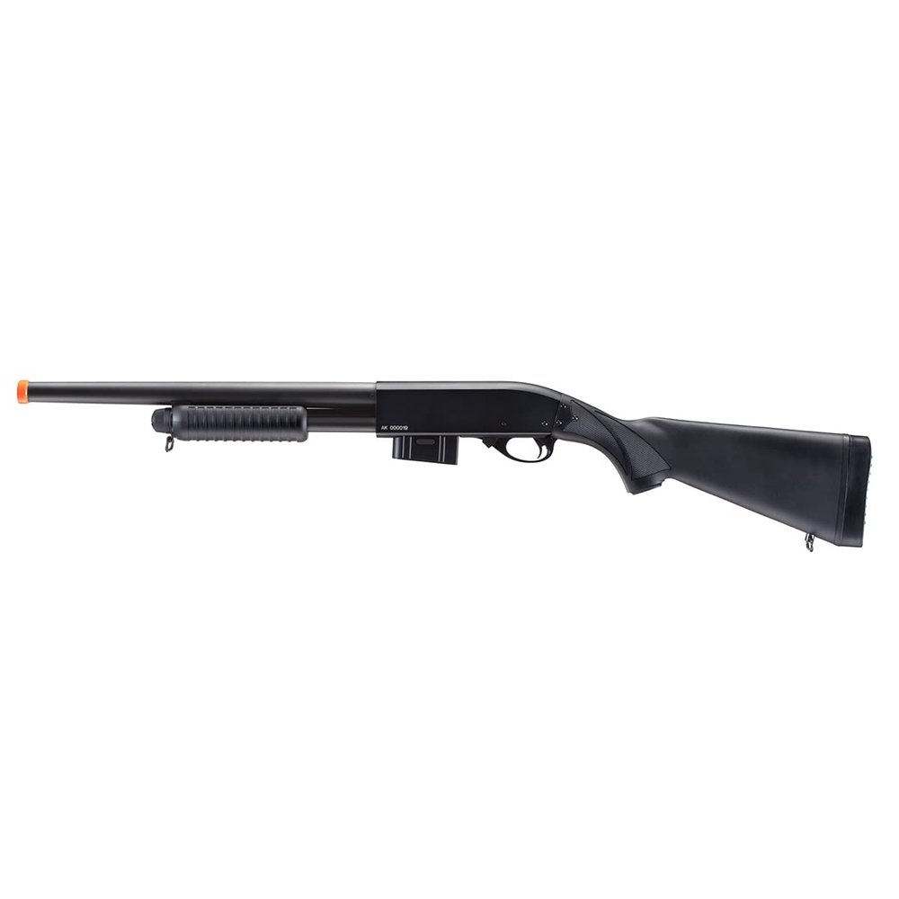 870 Spring Magazine fed Airsoft Shotgun (Black)-A&K