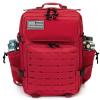 QT&QY Red Military Tactical Backpacks For women CCW Army Laser cut Molle Daypack 45L Large 3 Day Bug Out Bag Gym Rucksack With Bottle Holder medical Rucksack view 1