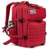 QT&QY Red Military Tactical Backpacks For women CCW Army Laser cut Molle Daypack 45L Large 3 Day Bug Out Bag Gym Rucksack With Bottle Holder medical Rucksack view 2