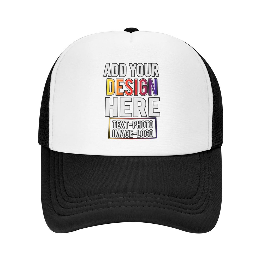 3 Pack Custom Personalized Name/Photo/Text Baseball Cap Trucker Hat Mesh Baseball Snapback Cap