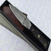 New Genuine Damascus Steel Bespoke Full Tang Water Buffalo Handle Sheffield Sgian Dubh with Leather Sheath Boxed view 2