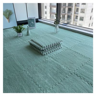 HSYFdy Interlocking Carpet Tiles Shaggy Soft EVA Foam Mats, Area Rugs Protective Floor Tiles Exercise Play Mat for Children Room Home Parlor Bedroom (Color : C, Size : 30x30x0.6cm-10pcs)