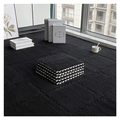 HSYFdy Interlocking Carpet Tiles Shaggy Soft EVA Foam Mats, Area Rugs Protective Floor Tiles Exercise Play Mat for Children Room Home Parlor Bedroom (Color : A, Size : 30x30x1.0cm-18pcs)