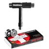 Bones Swiss Ceramics Skateboard, Longboard, and Roller Skate Bearings (8 Pack) Bundled with a Bonus Free SkateHouse Skateboard T-Handle Tool (Model BX88) view 1