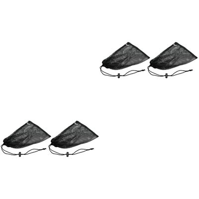 Cabilock 4 Pcs Storage Bag Tennis Organizer Bags for Travel Drawstring Sport Drawstring Cinch Mesh Organizer s Mesh Stuff Storage Pouch Polyester