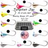 Tungsten UV Glow Ice Fishing Jigs- Beasty Buoys 24 Pack Free Tackle Box Case Included 6mm 2 gm #8 Hook Lure Bait Walleye Crappie Panfish Trout view 2
