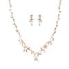 Koolouispoper Crystal Beads Pearl Butterfly Costume Jewelry Sets Floral Rhinestone Choker Necklace Earrings Tiara Wedding Jewelry Set (SILVER 2SET) view 1
