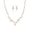 Koolouispoper Crystal Beads Pearl Butterfly Costume Jewelry Sets Floral Rhinestone Choker Necklace Earrings Tiara Wedding Jewelry Set (SILVER 2SET) view 2