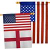 World Cup England USA Friendship Flag American Flag Banner Pack Patio Porch Lawn Garden Room Decorations Outdoor Tapestry Yard Signs Art FIFA Gifts Team Qatar Trophy Soccer Game Football Made in USA view 1