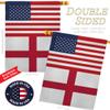 World Cup England USA Friendship Flag American Flag Banner Pack Patio Porch Lawn Garden Room Decorations Outdoor Tapestry Yard Signs Art FIFA Gifts Team Qatar Trophy Soccer Game Football Made in USA view 3