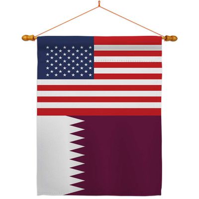 Americana Home & Garden World Cup Friendship Home Banner Wall Art Patio Porch Lawn Garden Flag Stand Pole Room Decorations Indoor Outdoor FIFA Gifts Team Qatar Trophy Soccer Game Football, Made In USA