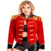Oyolan Women Velvet Circus Ringmaster Halloween Cosplay Costume Steampunk Victorian Tailcoat Jacket Red Large view 1