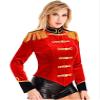 Oyolan Women Velvet Circus Ringmaster Halloween Cosplay Costume Steampunk Victorian Tailcoat Jacket Red Large view 2