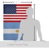 World Cup Argentina USA Friendship Banner Home Decor Wall Art Patio Porch Lawn Garden Flag Stand Pole Room Decorations Indoor Outdoor FIFA Gifts Team Qatar Trophy Soccer Game Football Made in USA view 2