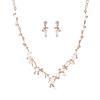 Koolouispoper Crystal Beads Pearl Butterfly Costume Jewelry Sets Floral Rhinestone Choker Necklace Earrings Tiara Wedding Jewelry Set (GOLD 2 SET) view 1
