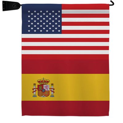 World Cup Spain USA Friendship Flag Home Decor Banner Room Wall Art Patio Porch Lawn Garden Outdoor Decorations Tapestry Yard Signs FIFA Gifts Team Qatar Trophy Soccer Game Football Made in USA