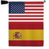 World Cup Spain USA Friendship Flag Home Decor Banner Room Wall Art Patio Porch Lawn Garden Outdoor Decorations Tapestry Yard Signs FIFA Gifts Team Qatar Trophy Soccer Game Football Made in USA view 1