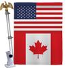 World Cup Canada USA Friendship Flag Home Decor Banner Room Wall Art Patio Porch Lawn Garden Flag Stand Pole Outdoor Tapestry Yard Signs FIFA Gifts Team Qatar Trophy Soccer Game Football Made in USA view 1