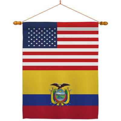 World Cup Ecuador USA Friendship Flag Home Decor Banner Wall Art Patio Porch Lawn Garden Flag Stand Pole Room Decorations Indoor Outdoor FIFA Gifts Team Qatar Trophy Soccer Game Football Made in USA