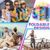 8 Pcs Collapsible Water Bottles Silicone Travel 16 oz Reusable Leakproof Foldable Water Bottles with Clip for Camping Hiking Cycling Travel Gym Yoga Outdoor Sports view 2