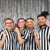 Sintege 4 Sets White and Black Soccer Referee Stripe Shirt with Whistle Official Referee Costume Shirt Football Umpire Jersey Halloween Costume for Adult(Adults X-Large) view 4