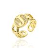 18K Gold Plated Initial Ring Silver Letter Rings for Women, Adjustable Initial Chain Ring, Dainty Letter Link Chain Rings for Teen Girls(J) view 1