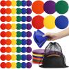 60 Pcs 9 Inch Poly Vinyl Spot Markers TPE Floor Spot Dots Non Slip Flat Field Cones Poly Dots Agility Markers for Gym Floor Exercise Dance Speed Agility Training view 1