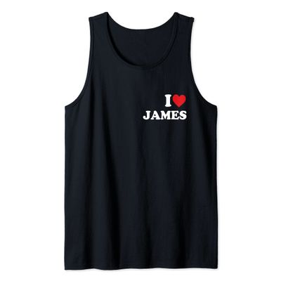I Love James Name Personalized Funny Red Heart Love Tank Top