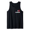 I Love James Name Personalized Funny Red Heart Love Tank Top view 1