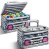 Cunhill 2 Pieces Inflatable Boom Box Beverage Cooler Summer 80s 90s Theme Party Decorations Inflatable Cooler Radio Blow up Boom Box Birthday Drink Favors for Retro Nightclub Party Hip Hop Supplies view 1