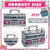 Cunhill 2 Pieces Inflatable Boom Box Beverage Cooler Summer 80s 90s Theme Party Decorations Inflatable Cooler Radio Blow up Boom Box Birthday Drink Favors for Retro Nightclub Party Hip Hop Supplies view 2