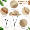 JaGely 12 Pcs Straw Cowboy Hat for Men Women Western Party Sun Protection Hat Wide Brim Cowgirl Costume Accessories for Summer Beaches Outdoor Adventures Fishing Riding Camping Garden Yard Work,Beige view 3